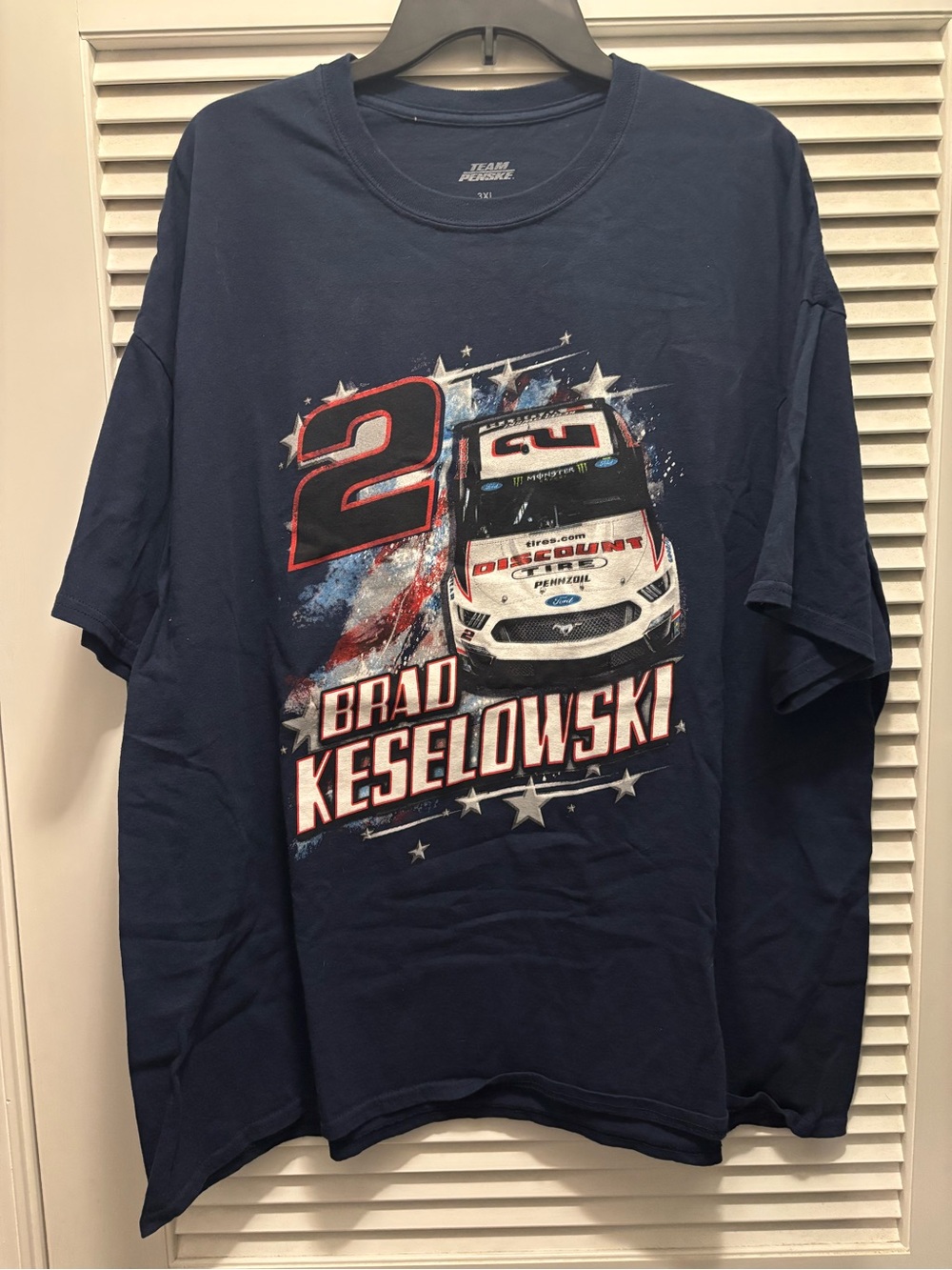 Brad Keselowski Navy Short Sleeve Racing Graphic Tee